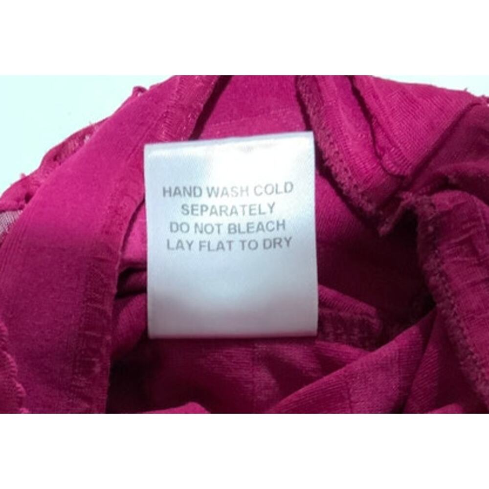Medium Fuchsia Textured Ruffle Top - Picture 6 of 7